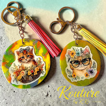 Load image into Gallery viewer, Kitty Cat Keychain – Handmade Polymer Clay | Cat Lover Gift - Kouture by KK