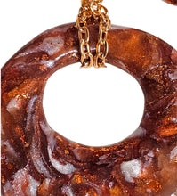 Load image into Gallery viewer, Copper Dreams Signature Set - Hand-Sculpted Polymer Clay Necklace & Earrings with Gold Leaf | One of a Kind