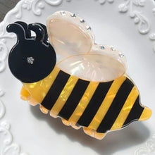 Load image into Gallery viewer, Bumble Bee Hair Claw Clip | Rhinestone Wings | Bee Lover Gift | Acrylic Animal Hair Accessory