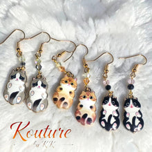 Load image into Gallery viewer, Cat Dangle Earrings | Tuxedo, Tabby & Gray Cat | Crystal Bead Earrings | Cat Lover Gift | Gives to Cat Rescues