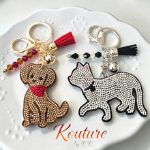 Load image into Gallery viewer, Rhinestone Dog & Cat Keychains — with Tassel & Crystal Beads. Dog & Cat Bag and Tote Charm
