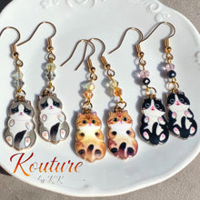 Load image into Gallery viewer, Cat Dangle Earrings | Tuxedo, Tabby & Gray Cat | Crystal Bead Earrings | Cat Lover Gift | Gives to Cat Rescues