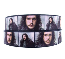 Load image into Gallery viewer, 7/8" Jon Snow Grosgrain ribbon. GOT, Game of Thrones. Winterfell Ice Walker.