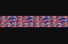 Load image into Gallery viewer, Buffalo Bills Grosgrain Ribbon. Comes in 5/8" 7/8" and 1.5" Football Ribbon NFL Sports Ribbon. Patriotic Ribbon
