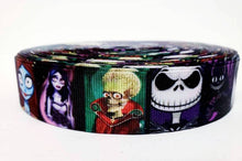 Load image into Gallery viewer, 1.5" Edward Scissorhands- Johnny Depp Jack Skellington- BeetleJuice- Jack and Sally grosgrain ribbon- Tim Burton Classics-Ribbon Best Seller