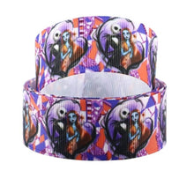 Load image into Gallery viewer, 5/8" Nightmare Before Christmas Jack Skellington and Sally Grosgrain Ribbon. Halloween