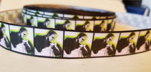 Load image into Gallery viewer, 7/8" & 1.5" wide Frankenstein and Frankenstein Bride Classic Horror Movie Grosgrain Ribbon.  Haunted and Fright Night