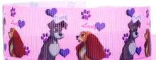 Load image into Gallery viewer, 5/8" Lady and the Tramp Grosgrain Ribbon. Disney Dog Ribbon.