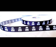 Load image into Gallery viewer, 5/8" Star Wars Storm Trooper Grosgrain Ribbon