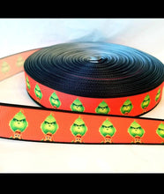 Load image into Gallery viewer, 7/8" Grinch Christmas Ribbon