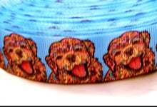 Load image into Gallery viewer, 7/8" Golden Retriever Dog Grosgrain Ribbon