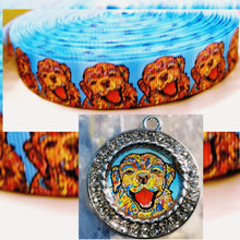Load image into Gallery viewer, 7/8" Golden Retriever Dog Grosgrain Ribbon