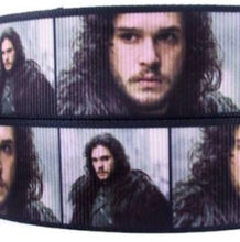 Load image into Gallery viewer, 7/8" Jon Snow Grosgrain ribbon. GOT, Game of Thrones. Winterfell Ice Walker.