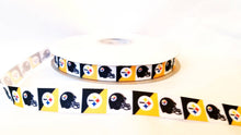 Load image into Gallery viewer, 7/8" Pittsburgh Steelers Grosgrain Ribbon. NFL Football Sports Teams
