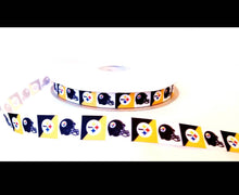 Load image into Gallery viewer, 7/8" Pittsburgh Steelers Grosgrain Ribbon. NFL Football Sports Teams