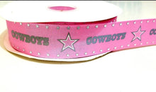 Load image into Gallery viewer, 1.5" Dallas Cowboys PINK Grosgrain Ribbon. NFL Football- Team Sports Ribbon- Wide Ribbon