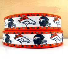 Load image into Gallery viewer, 1.5" Denver Broncos Grosgrain Ribbon. Bright Team Colors NFL Football Sports Ribbon.