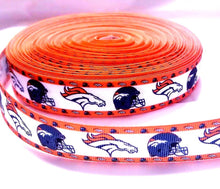 Load image into Gallery viewer, 1.5" Denver Broncos Grosgrain Ribbon. Bright Team Colors NFL Football Sports Ribbon.