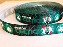 Load image into Gallery viewer, 1.5" Boston Celtics Basketball Grosgrain Ribbon  Sports Team Ribbon NBA Ribbon