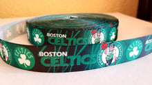 Load image into Gallery viewer, 1.5" Boston Celtics Basketball Grosgrain Ribbon  Sports Team Ribbon NBA Ribbon