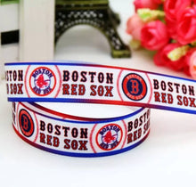 Load image into Gallery viewer, 5/8" Boston Red Sox Ribbon, Patriotic Team Favorite, Quality Ribbon, Baseball Team Unique Gift.