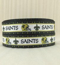 Load image into Gallery viewer, 1.5" New Orleans Saints Grosgrain Ribbon. Football Ribbon NFL Sports Ribbon