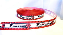 Load image into Gallery viewer, 7/8" Atlanta Falcons Football Ribbon. Football Grosgrain Ribbon  Sports Team Ribbon