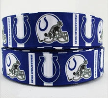 Load image into Gallery viewer, 5/8" Indianapolis Colts Grosgrain Ribbon. Bright Blue Team Colors NFL Football Sports Ribbon.