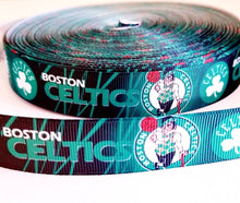 Load image into Gallery viewer, 1.5" Boston Celtics Basketball Grosgrain Ribbon  Sports Team Ribbon NBA Ribbon