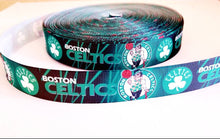 Load image into Gallery viewer, 1.5" Boston Celtics Basketball Grosgrain Ribbon  Sports Team Ribbon NBA Ribbon