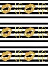 Load image into Gallery viewer, 7/8" Gold Lips Ribbon. Love Stripes Ribbon.