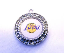 Load image into Gallery viewer, Los Angeles Lakers Rhinestone Charms - Purple & White NBA Basketball Charms in 2.5cm & 2cm