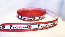 Load image into Gallery viewer, 7/8" Atlanta Falcons Football Ribbon. Football Grosgrain Ribbon  Sports Team Ribbon