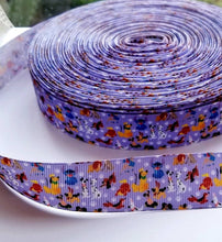 Load image into Gallery viewer, 1" Dogs Ribbon. The Pack together in Lavender Percy Pluto Stitch Lady and the Tramp and 101 Dalmatians Puppies