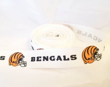 Load image into Gallery viewer, 1" Cincinnati Bengals Grosgrain Ribbon. Football Ribbon NFL Sports