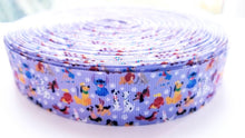 Load image into Gallery viewer, 1" Dogs Ribbon. The Pack together in Lavender Percy Pluto Stitch Lady and the Tramp and 101 Dalmatians Puppies