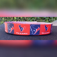 Load image into Gallery viewer, 7/8" Houston Texans Longhorns Football Ribbon. Football Grosgrain Ribbon Sports Ribbon