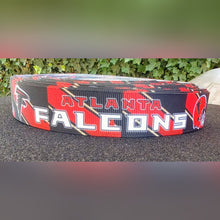Load image into Gallery viewer, Atlanta Falcons Grosgrain Ribbon.  This popular ribbon comes in 5/8" 7/8" 1.5"  NFL Football Sports Ribbon.