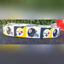 Load image into Gallery viewer, 7/8" Pittsburgh Steelers Grosgrain Ribbon. NFL Football Sports Teams