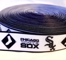 Load image into Gallery viewer, 7/8" Chicago White Sox Ribbon, MLB Ribbon Baseball Ribbon Quality Ribbon, Baseball Team Unique Gift.