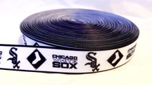 Load image into Gallery viewer, 7/8" Chicago White Sox Ribbon, MLB Ribbon Baseball Ribbon Quality Ribbon, Baseball Team Unique Gift.