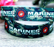 Load image into Gallery viewer, 7/8" Marines Ribbon. Marines The Few and the Proud