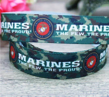 Load image into Gallery viewer, 7/8" Marines Ribbon. Marines The Few and the Proud