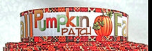 Load image into Gallery viewer, 1.5" Fall Pumpkin Harvest Leaves Grosgrain Ribbon. Pumpkin Patch