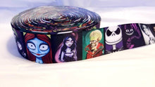 Load image into Gallery viewer, 1.5" Edward Scissorhands- Johnny Depp Jack Skellington- BeetleJuice- Jack and Sally grosgrain ribbon- Tim Burton Classics-Ribbon Best Seller