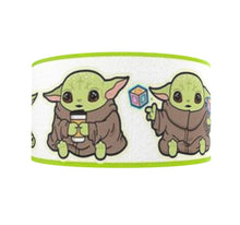 Load image into Gallery viewer, Baby Green Alien Grosgrain Ribbon. In 5/8" , 7/8" and 1.5" wide Ribbon. Baby Yoda Bathtub. Baby Shower Yoda Ribbon
