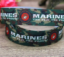 Load image into Gallery viewer, 7/8" Marines Ribbon. Marines The Few and the Proud