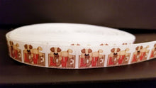 Load image into Gallery viewer, 5/8" Dog Love Grosgrain Ribbon. Puppy Cute Dog