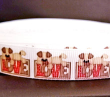 Load image into Gallery viewer, 5/8" Dog Love Grosgrain Ribbon. Puppy Cute Dog