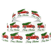 Load image into Gallery viewer, 7/8" Chevy Truck  Christmas Tree Ribbon. Merry Christmas Ribbon